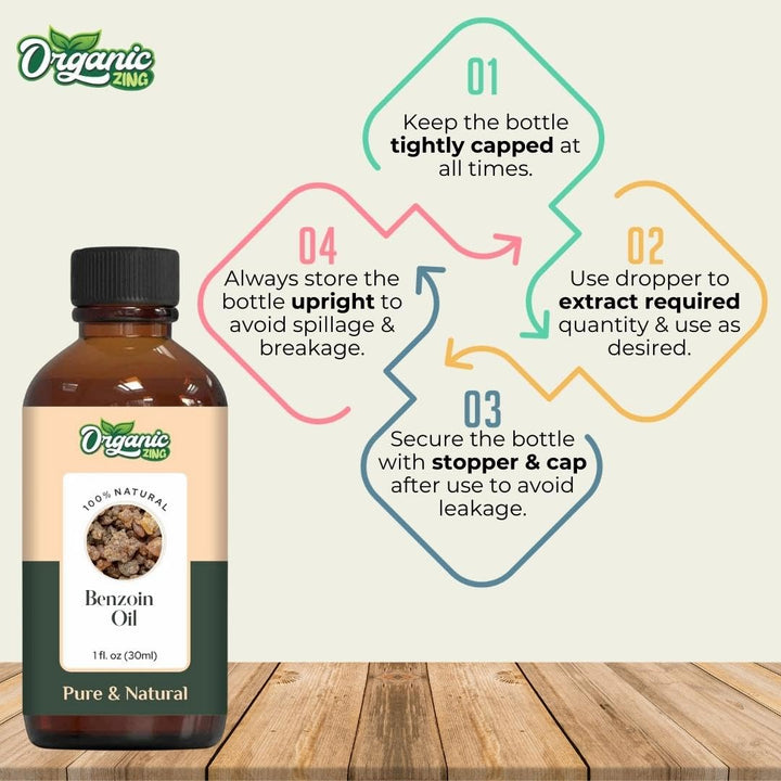 Organic Zing Benzoin (Styrax Benzoin) Oil | Essential Oil for Skincare, Aroma & Diffusers - 30 Ml