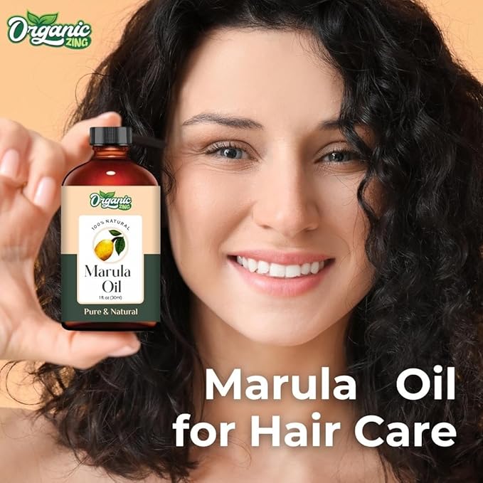 Organic Zing Marula Oil for Skin, Face, Hair Care, Aromatherapy, Diffuser, Conditioner - 30 Ml