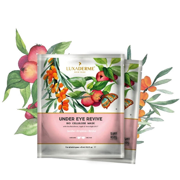 LuxaDerme Under Eye Revive Bio Cellulose Serum Sheet Mask - 5 ml Each (Pack of 2)