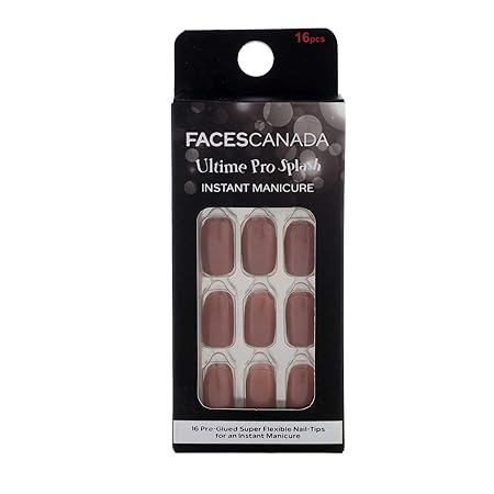 Faces Canada Ultime Pro Splash Instant Manicure 16 Pcs Press On Nail Extensions