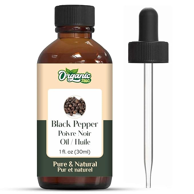 Organic Zing Black Pepper (Piper Nigrum) Oil | Essential Oil for Skincare and Hair Care - 30 Ml