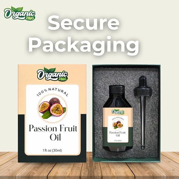 Organic Zing Passion Fruit (Passiflora Edulis) Oil | Carrier Oil for Aroma, Diffusers, Skincare & Hair Care - 30 Ml