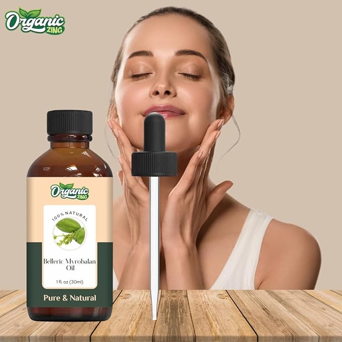 Organic Zing Belleric Myrobalan (Terminalia Bellirica) Oil | Essential Oil for Skincare & Hair Care - 30 Ml