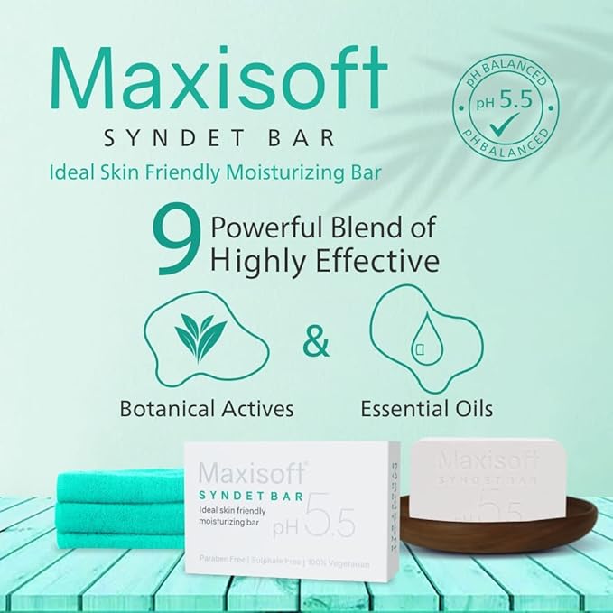 Maxisoft Syndet Bar for Cleansing & Moisturizing - 75 Gms