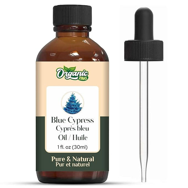 Organic Zing Blue Cypress (Callitris Intratropica) Oil | Essential Oil for Skincare, Hair Care, Aroma & Diffusers - 30 Ml