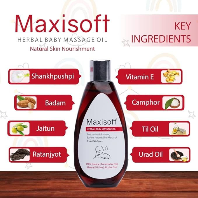 Maxisoft Herbal Baby Massage Oil - 100 Ml