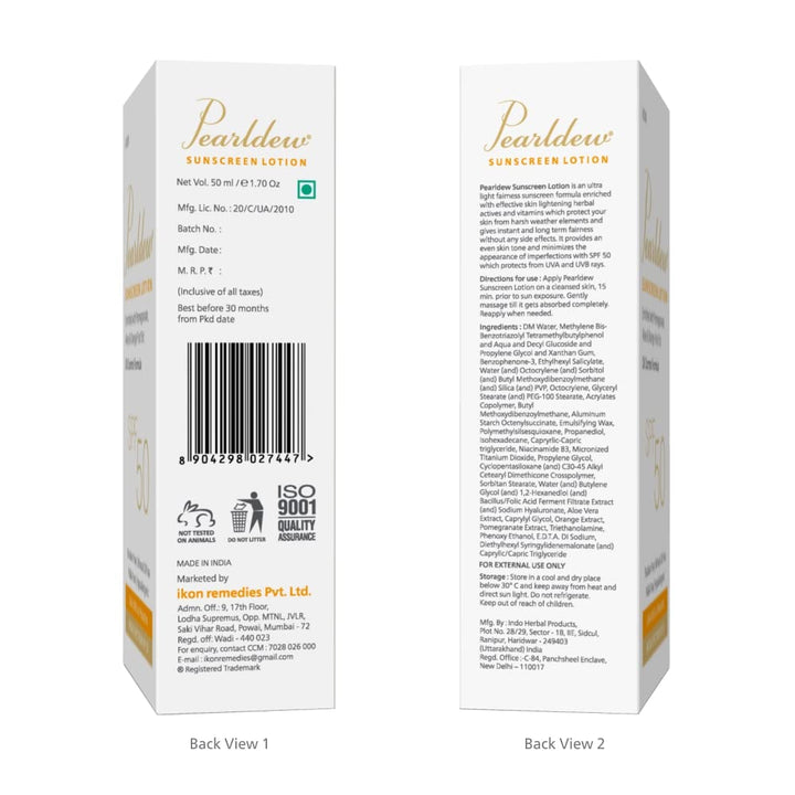 Pearldew Sunscreen Lotion | SPF 50 - 50 Ml