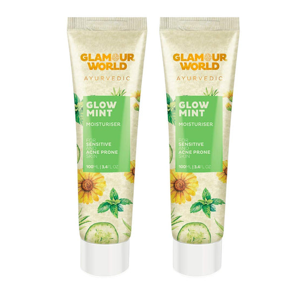 Glamour World Ayurvedic Glow Mint Moisturiser - 100 ml(Pack of2)