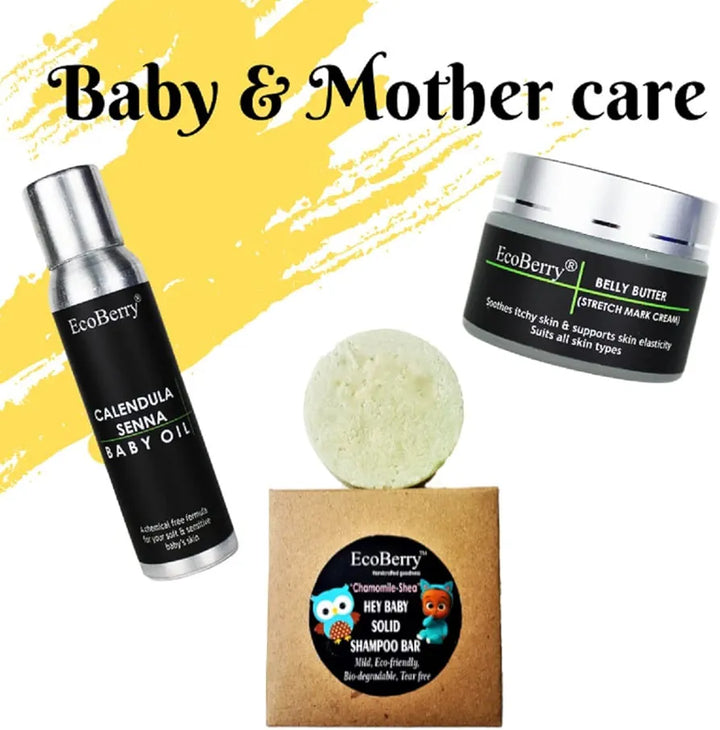 EcoBerry Calendula Senna Baby Oil For Babies | Massage Oil, Winter Care, Moisturizer, Diaper Rash, Paraben Free, Chemical Free, Mineral Oil Free, Phthalate Free, Artificial Color and Fragrance Free, Alcohol Free, Formaldehyde Free, Vegan