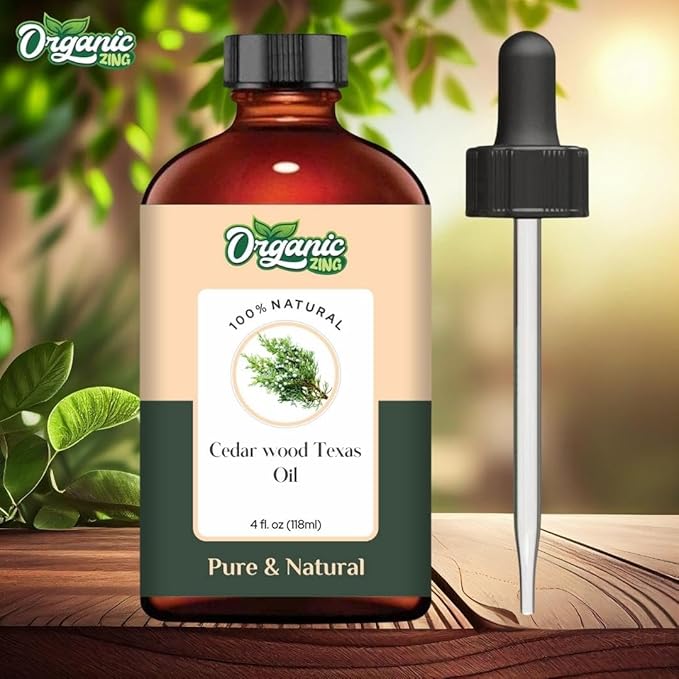 Organic Zing Cedarwood Texas (Juniperus Mexicana) Oil | Essential Oil for Hair Care, Aroma & Diffuser - 118 Ml