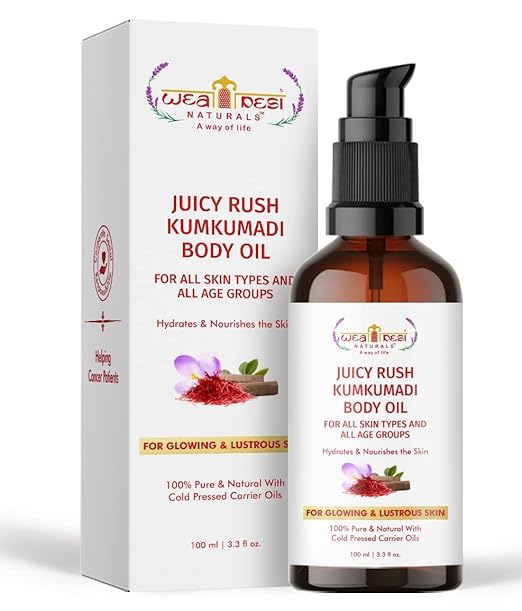 Weadesi Naturals Juicy Rush Kumkumadi Body Oil - 100 ml