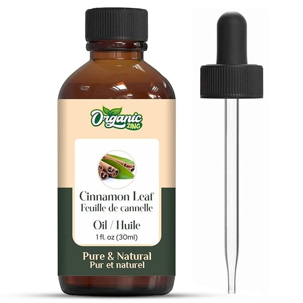 Organic Zing Cinnamon Leaf (Cinnamomum Verum) Oil | Essential Oil for Skincare, Massage, Aroma & Diffuser - 30 Ml