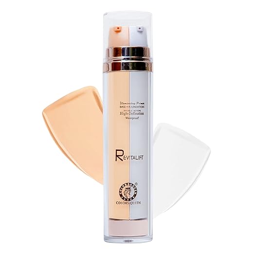 Colors Queen Revitalift Illuminating Primer Base + Full Coverage Foundation 02 Fair - 40 gms