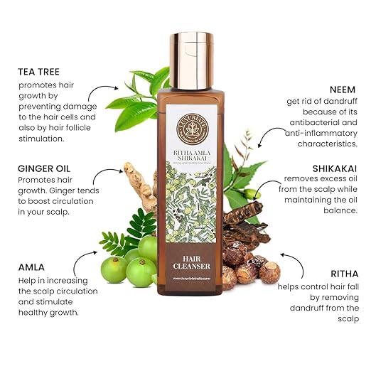 Luxuriate Reetha Amla Shikakai Hair Cleanser Shampoo - 200 ml