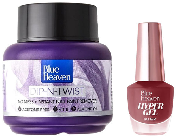 Blue Heaven Dip & Twist Nail Paint Remover & Hypergel Nailpain 301 Combo