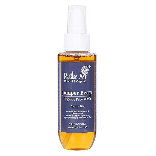 Rustic Art Organic Juniper Berry Face Wash For Dry Skin - 100 ml