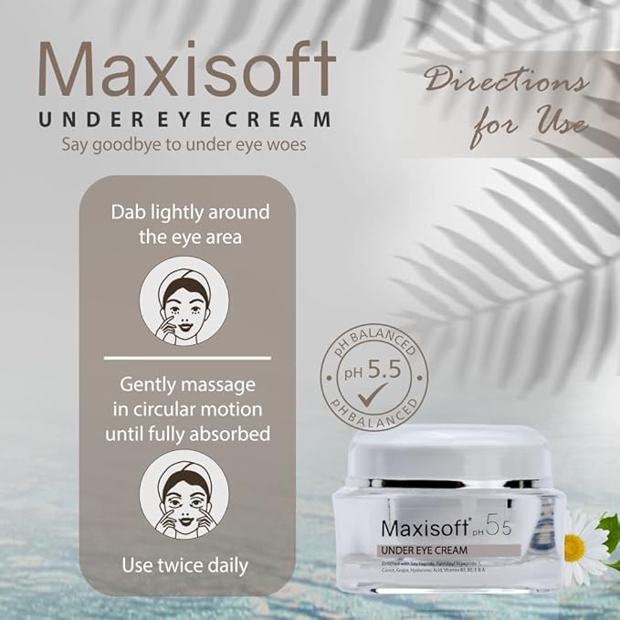 Maxisoft Under Eye Cream for Dark Circles, Eye Puffiness, Fine Lines & Wrinkles - 30 Gms