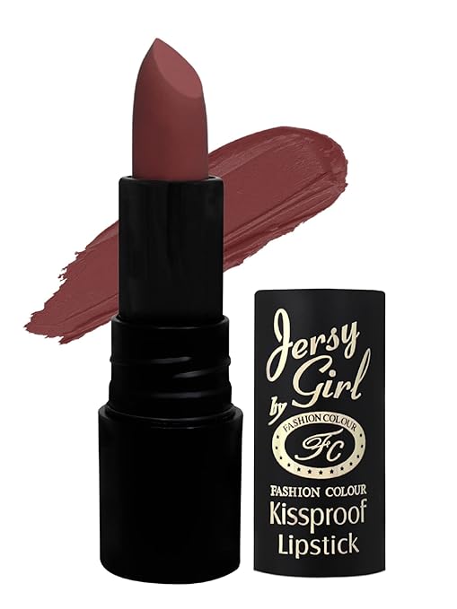 Fashion Colour Jersey Girl By Kissproof Matte Lipstick Clay Brown - 3.8 gms