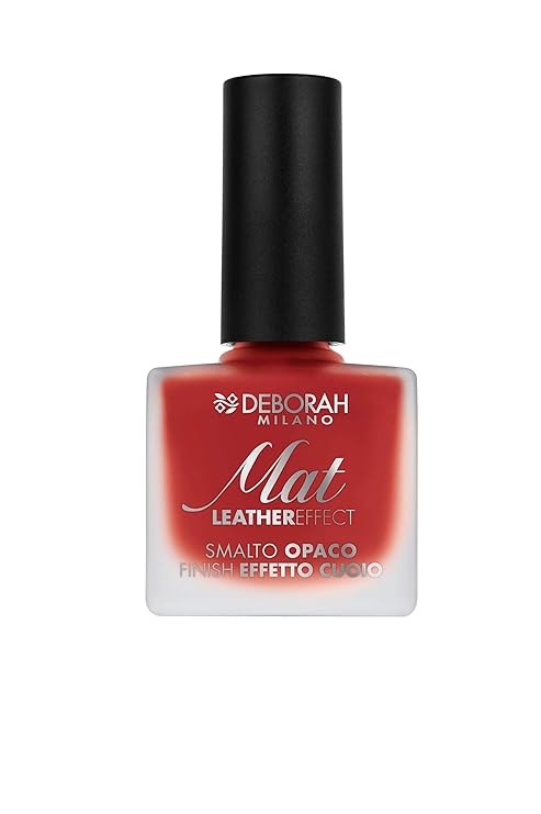 Deborah Milano Mat Leather Effect Nail Enamel Matt Red - 8.5 gms