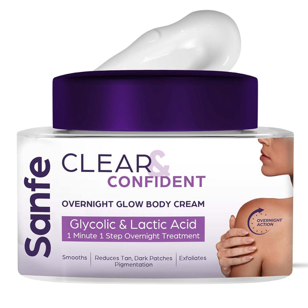 Sanfe Clear & Confident Overnight Glow Body Cream - 100 gms