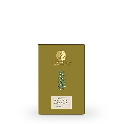 Forest Essentials Luxury Sugar Soap Oudh & Green Tea - 100gms