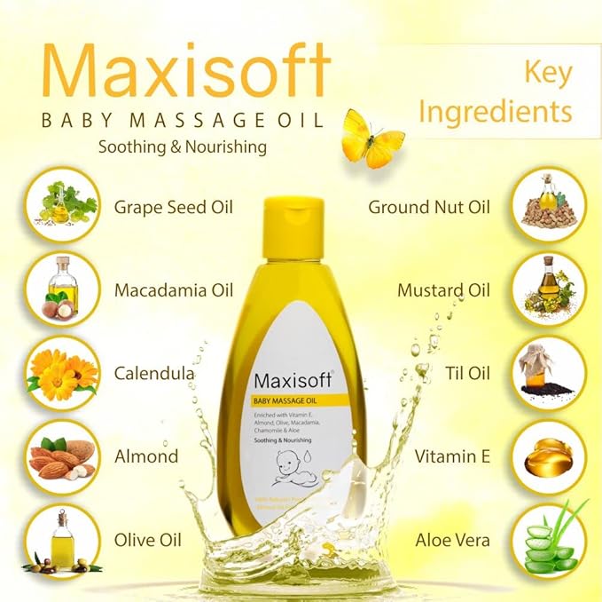 Maxisoft Baby Massage Oil | With Olive Oil, Vitamin E - 100 Ml