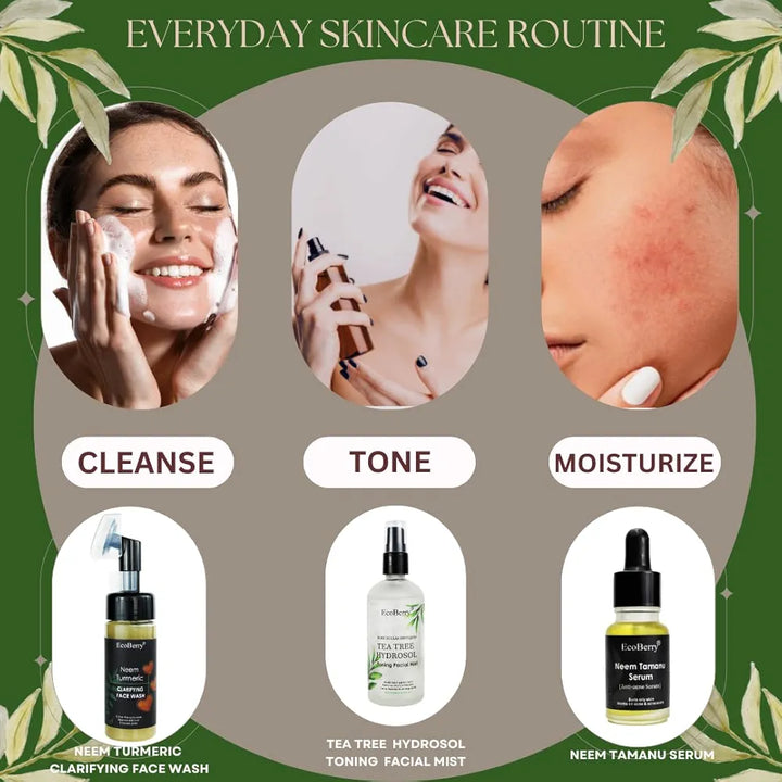 EcoBerry Neem Tamanu Anti Acne Serum for Oily & Acne Prone Skin, Blemishes, Moisturizing, Organic, Natural, Paraben Free, Preservative Free, Vegan
