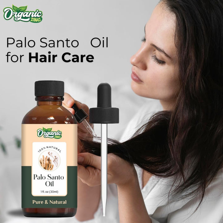 Organic Zing Palo Santo (Bursera Graveolens) Oil | Essential Oil for Aroma, Diffusers, Skincare & Hair Care - 30 Ml