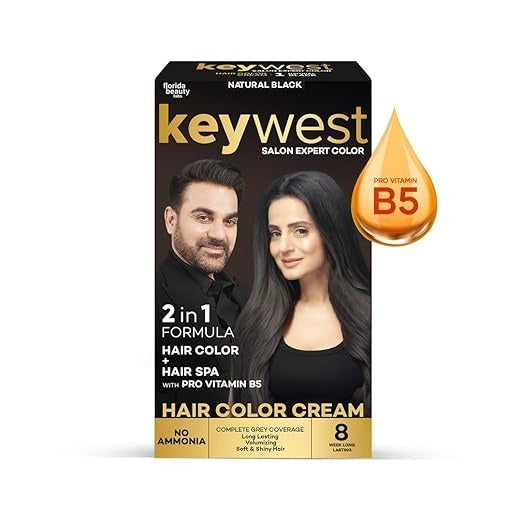 Keywest Crème Hair Colour Natural Black - (Ammonia Free) - 130 ml