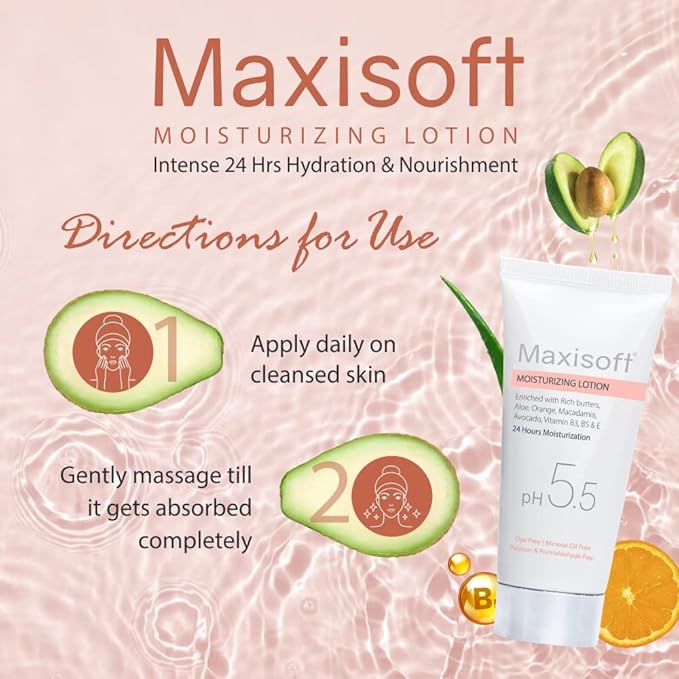 Maxisoft Moisturizing Lotion | Ph 5.5 | Deep Hydration for Soft & Smooth Skin - 100 Ml