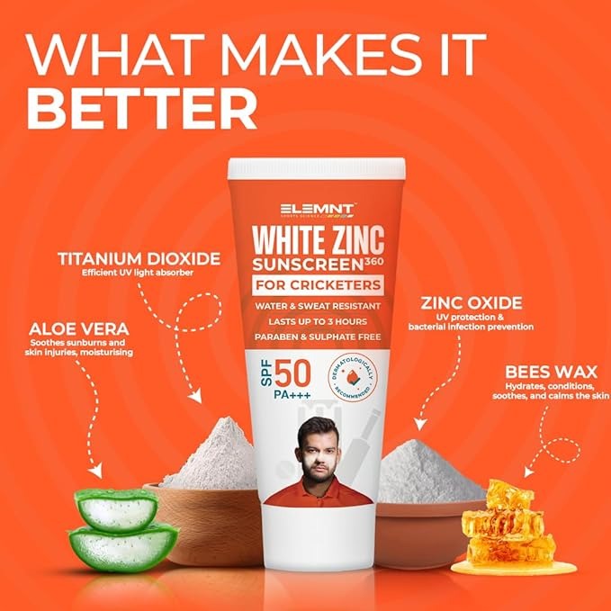 Elemnt White Zinc Sunscreen 360 Formulated For Heavy Sun Exposure - 25 gms