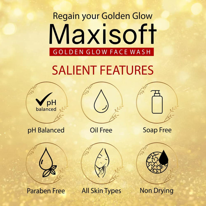 Maxisoft Golden Glow Face Wash | Nourishes & Brightens Skin - 100 Ml