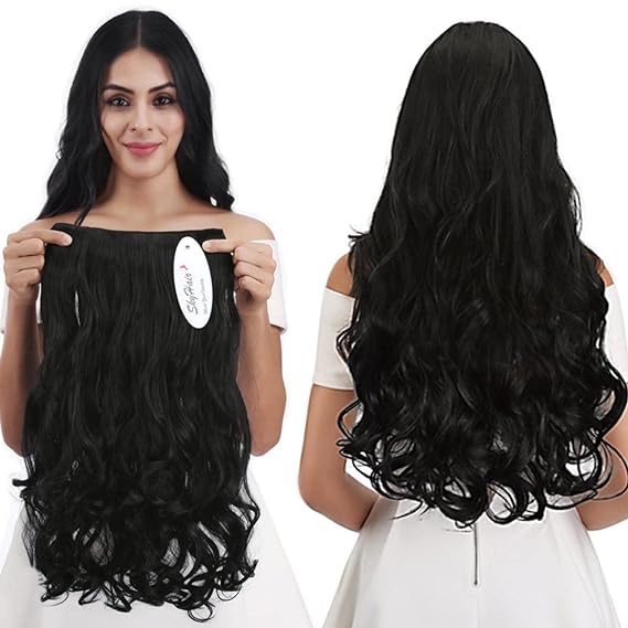 Skyhair 1B Black 5 Clips Based Curly 24 Inches Hair Length