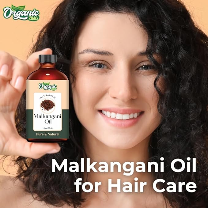 Organic Zing Malkangni Seed (Celastrus Paniculatus) Oil | Carrier Oil for Massage, Skin Care, Hair Care - 30 Ml
