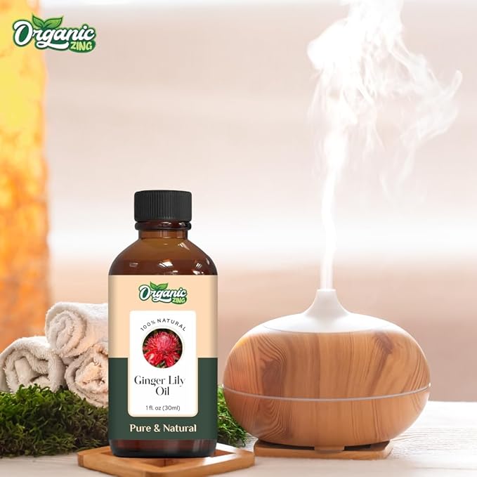 Organic Zing Ginger Lily (Hedychium Coronarium) Oil | Essential Oil for Skincare, Hair Care, Aroma and Diffusers- 30 Ml