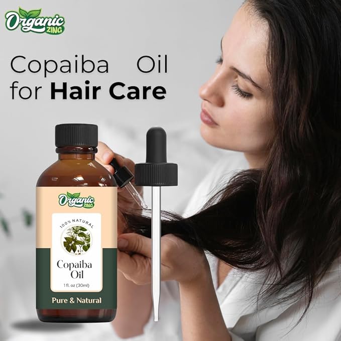 Organic Zing Copaiba (Copaifera Officinalis) Oil | Essential Oil for Skincare, Aroma and Diffusers - 30 Ml