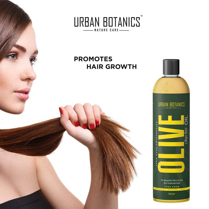 Urban Botanics Pure Cold Pressed Olive Oil for Hair and Skin - 100 ml