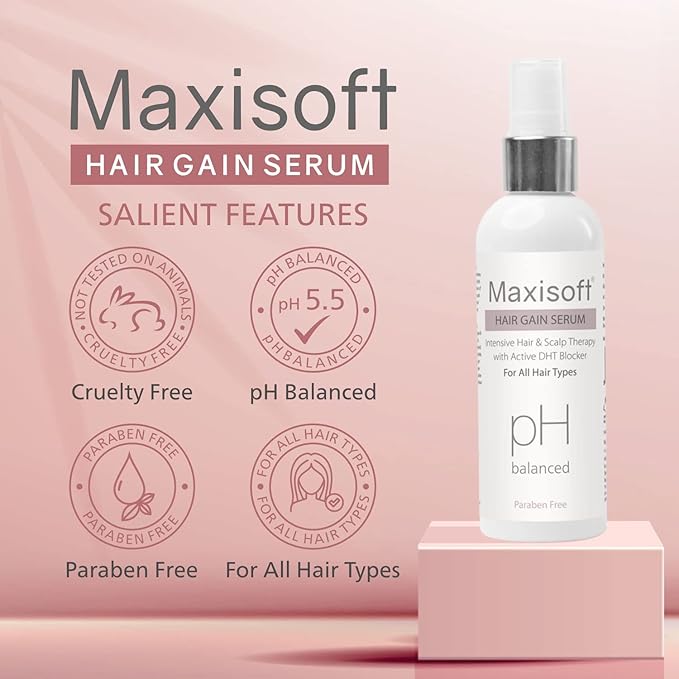 Maxisoft Hair Gain Serum | Intensive Hair & Scalp Therapy for All Hair Types - 100 Ml