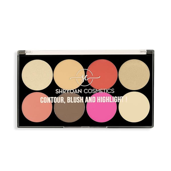 Shryoan Contour Blush and Highlighter 8 Color Palette Shade 01 - 28 gms