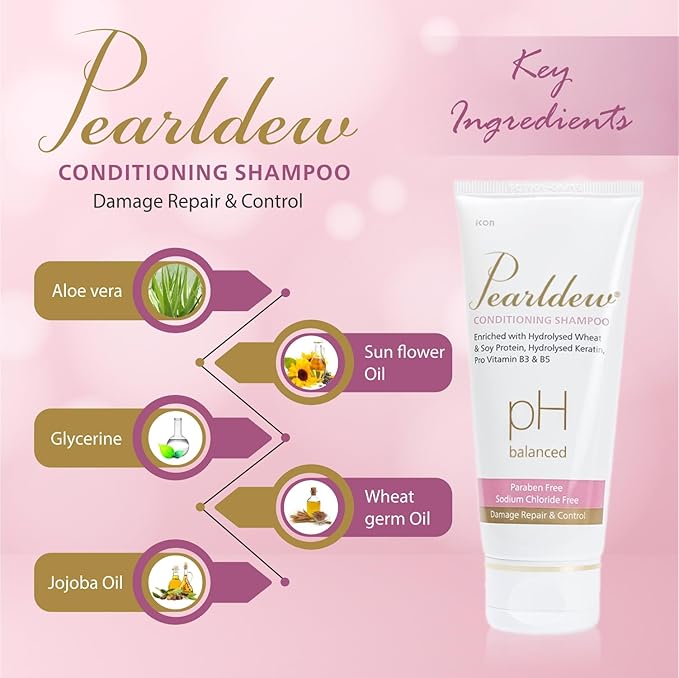 Pearldew Conditioning Shampoo, Ph Balanced, Damage Repair & Control, Paraben Free - 200 Ml