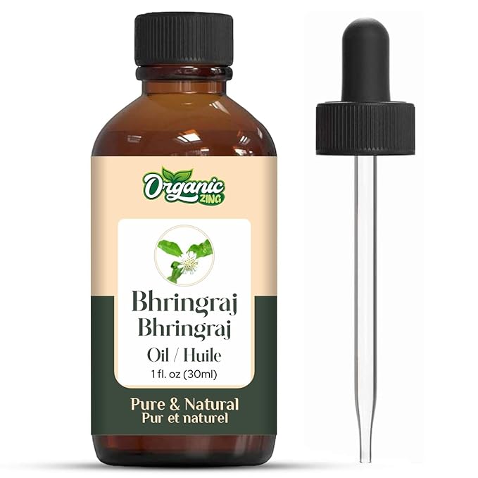 Organic Zing Bhringraj Oil Pure & Natural for Skin, Face, Hair Care & Massage - 30 Ml