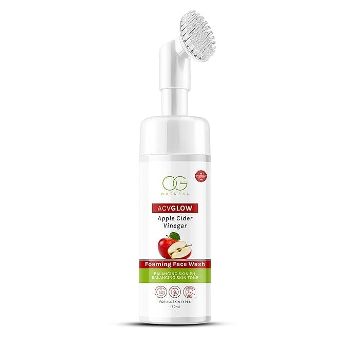 OG Beauty Natural Acvglow Apple Cider Vinegar Foaming Face Wash - 150 ml