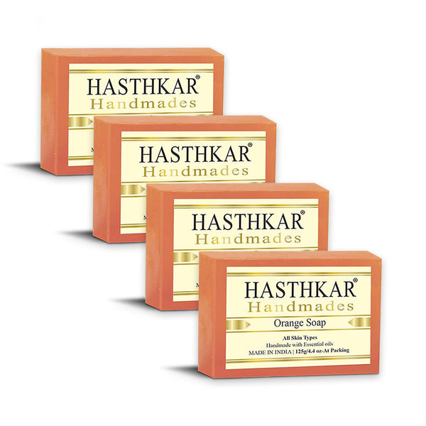 Bypurenaturals Hasthkar Handmades Glycerine Orange Soap - 125 gms (Pack Of 4)