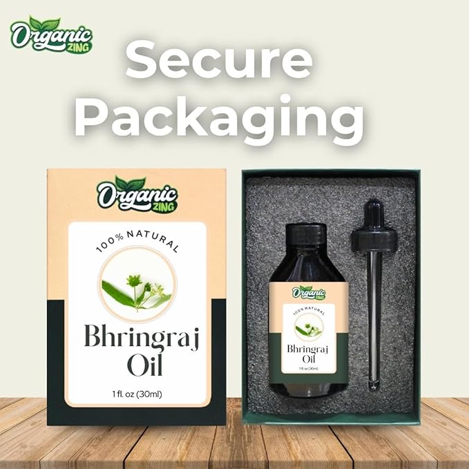 Organic Zing Bhringraj Oil Pure & Natural for Skin, Face, Hair Care & Massage - 30 Ml