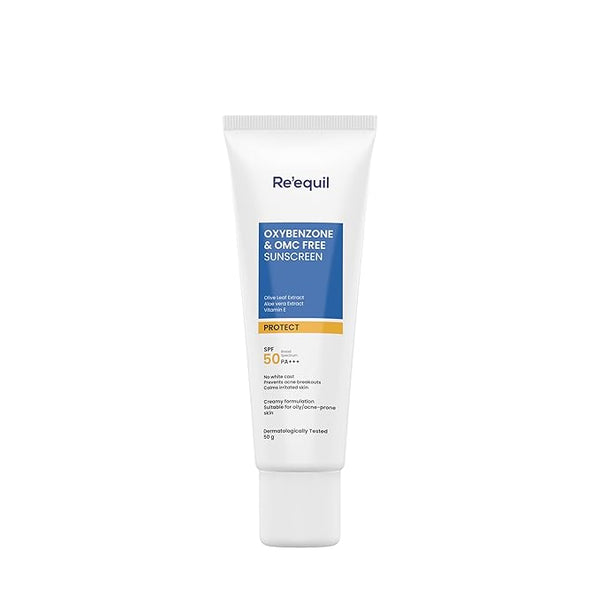 Re' Equil Oxybenzone And Omc Free Sunscreen SPF 50 PA+++ - 50 ml