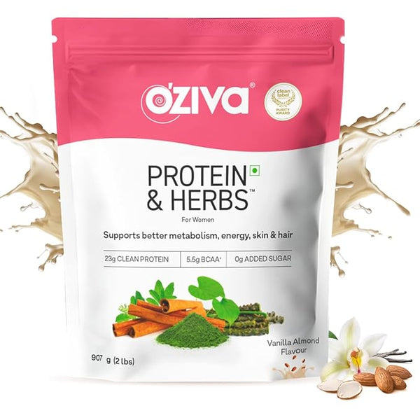 OZiva Protein & Herbs for Women, 23g Whey Protein - Combo