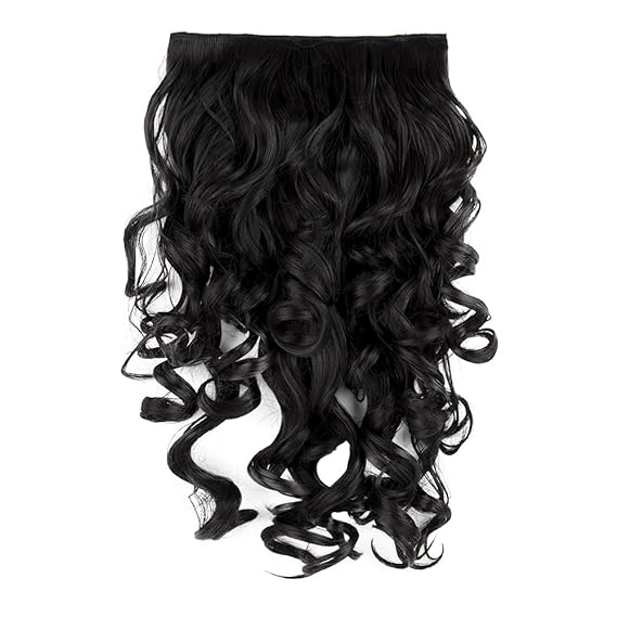 Streak Street Clip in 18 Step Curls Natural Black Hair Extensions