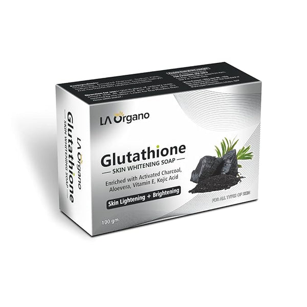 LA Organo Glutathione Activated Charcoal Skin Whitening Soap - 100 gms