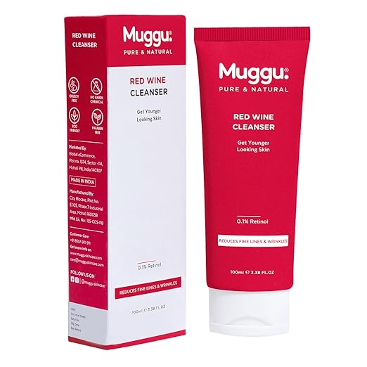 Muggu Skincare Red Wine Cleanser For Face - 100 ml