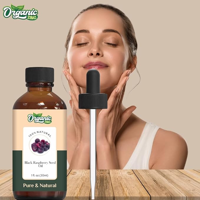 Organic Zing Black Raspberry Seed (Rubus Occidentalis) Oil | Carrier Oil for Skincare and Hair Care - 30 Ml
